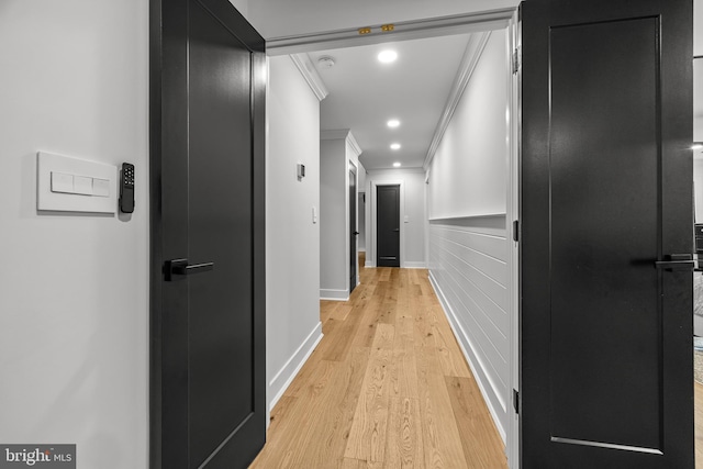 9 W Shore Ct, Landenberg, PA 19350 - corridor with crown molding, light wood-type flooring, and recessed lighting