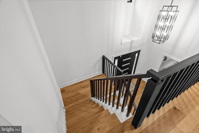 9 W Shore Ct, Landenberg, PA 19350 - stairs with wood finished floors and a chandelier