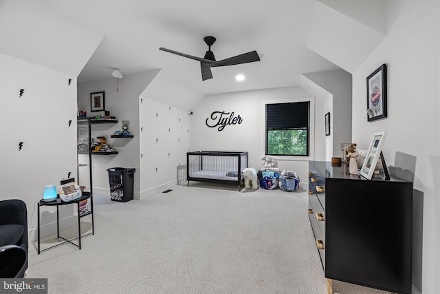 9 W Shore Ct, Landenberg, PA 19350 - bedroom featuring vaulted ceiling, carpet, and ceiling fan