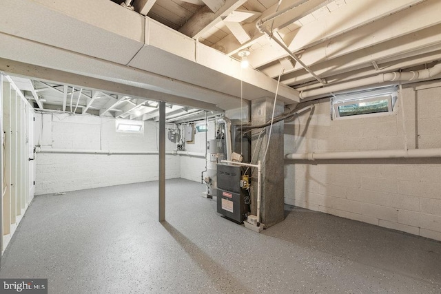 201 E Franklin Ave, Edgewater Park, NJ 08010 - below grade area featuring plenty of natural light, gas water heater, and heating unit