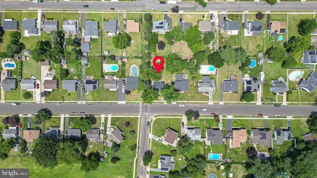 201 E Franklin Ave, Edgewater Park, NJ 08010 - aerial view of property and surrounding area with nearby suburban area