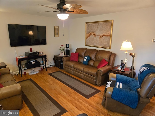 235 S Main St, Quakertown, PA 18951 - living room featuring ceiling fan and wood finished floors