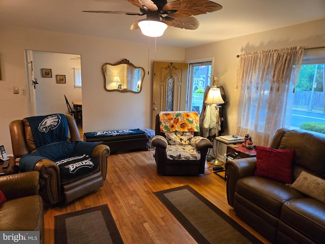 235 S Main St, Quakertown, PA 18951 - living room with ceiling fan and wood finished floors