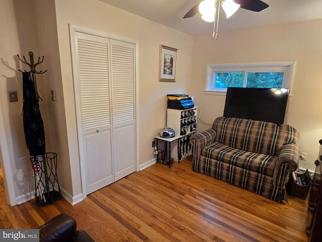 235 S Main St, Quakertown, PA 18951 - sitting room featuring wood finished floors and ceiling fan