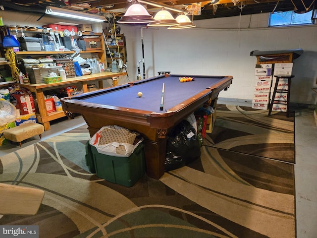 235 S Main St, Quakertown, PA 18951 - playroom featuring pool table and concrete block wall