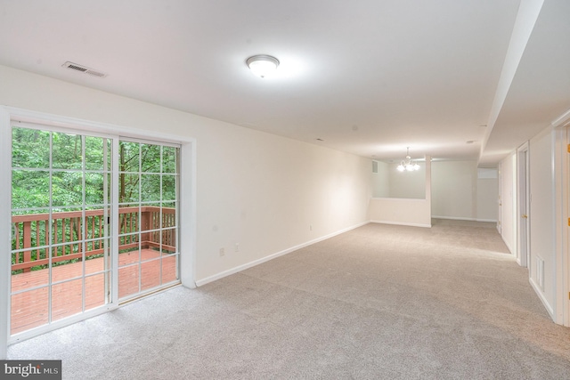 114 Dragoon Dr, Montross, VA 22520 - unfurnished room with carpet and a chandelier