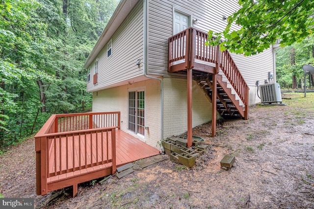 114 Dragoon Dr, Montross, VA 22520 - view of side of property featuring brick siding, a wooden deck, and stairs