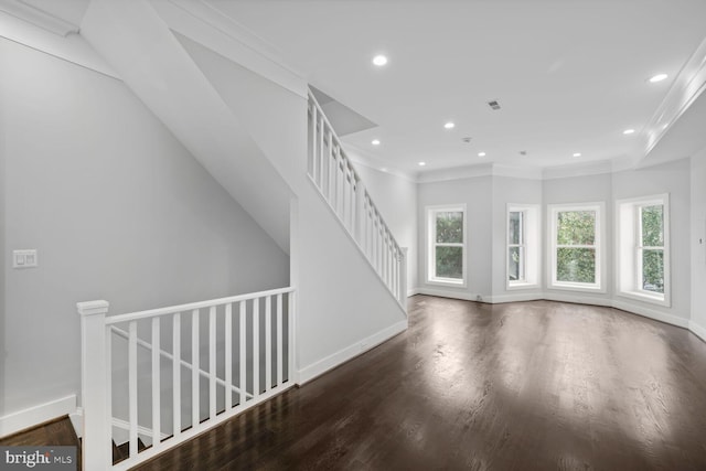 2015 Flagler Pl NW Unit 2, Washington, DC 20001 - unfurnished living room featuring wood finished floors, recessed lighting, and ornamental molding