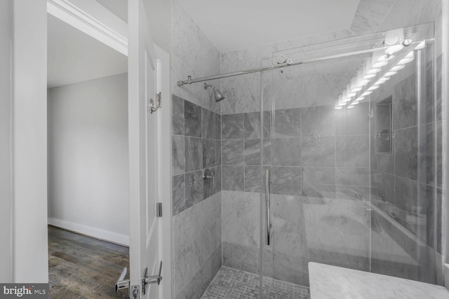 2015 Flagler Pl NW Unit 2, Washington, DC 20001 - full bathroom featuring a shower stall and wood finished floors