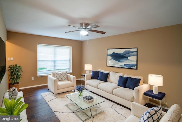4 Linden Ct, Sicklerville, NJ 08081 - living room featuring wood finished floors and a ceiling fan