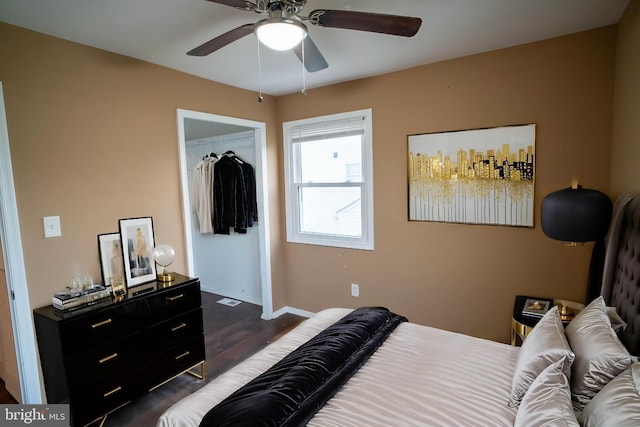 4 Linden Ct, Sicklerville, NJ 08081 - bedroom with dark wood-style flooring and ceiling fan