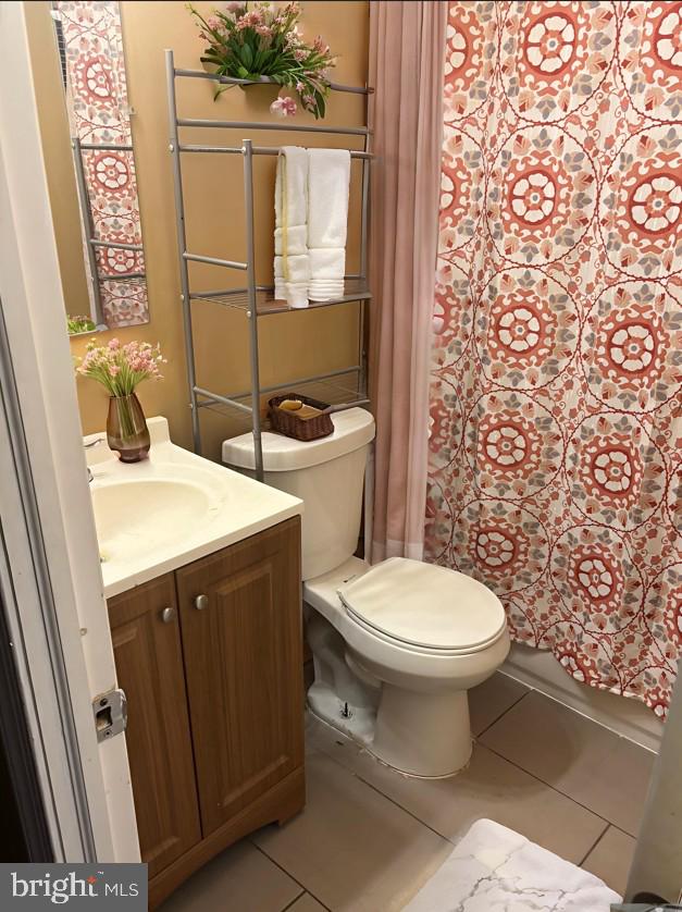 4 Linden Ct, Sicklerville, NJ 08081 - bathroom with vanity, tile patterned floors, and curtained shower