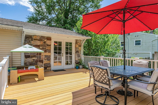 10 Camelia Ct, Lawrence Township, NJ 08648 - deck featuring outdoor dining space and french doors