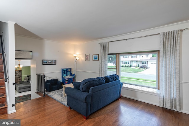 10 Camelia Ct, Lawrence Township, NJ 08648 - living room featuring wood finished floors and stairway