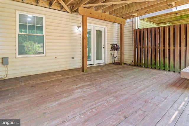 2508 Smoketree Ln, Crofton, MD 21114 - wooden terrace with french doors