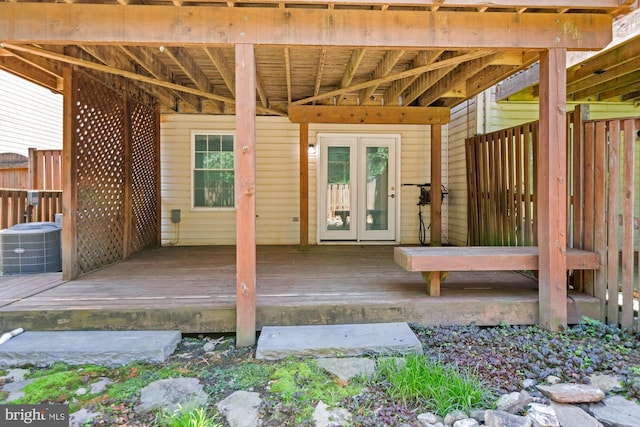 2508 Smoketree Ln, Crofton, MD 21114 - wooden terrace featuring french doors
