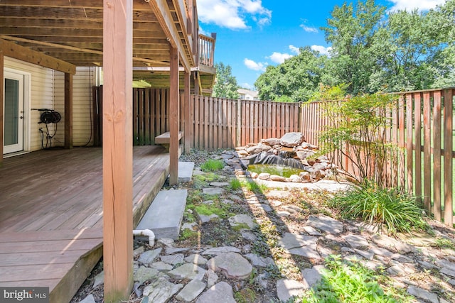 2508 Smoketree Ln, Crofton, MD 21114 - fenced backyard with a wooden deck