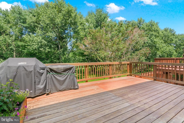 2508 Smoketree Ln, Crofton, MD 21114 - wooden deck with area for grilling