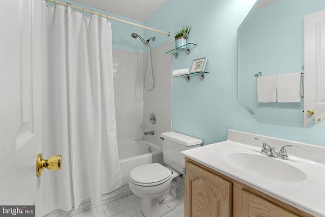 2508 Smoketree Ln, Crofton, MD 21114 - full bathroom featuring vanity, shower / bath combination with curtain, and tile patterned flooring