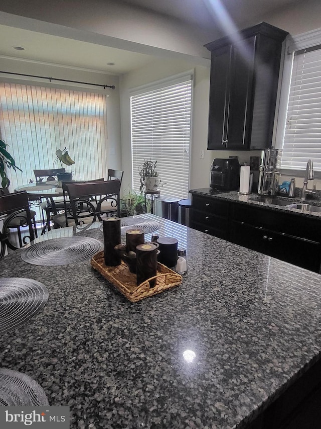 2511 Sir Michael Pl, Lanham, MD 20706 - kitchen with dark cabinetry and dark stone countertops