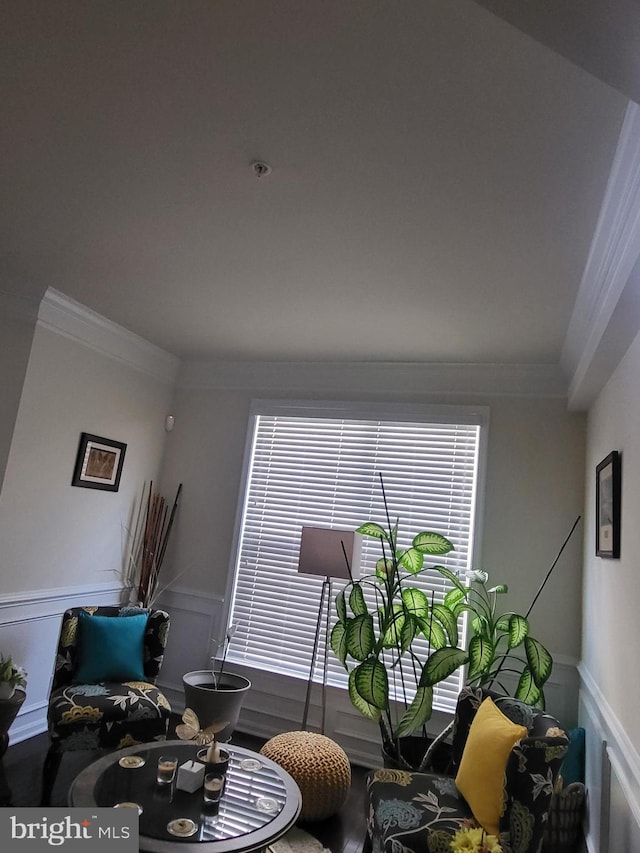 2511 Sir Michael Pl, Lanham, MD 20706 - living room featuring crown molding and a wainscoted wall