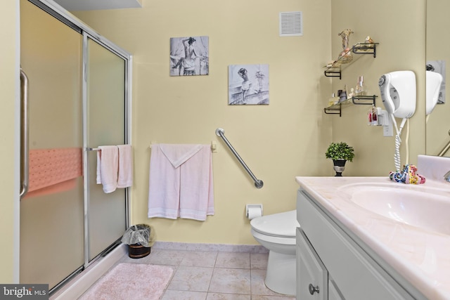 6000 Village Way Unit 308, Upper Chichester, PA 19061 - bathroom featuring vanity, a shower stall, and tile patterned flooring