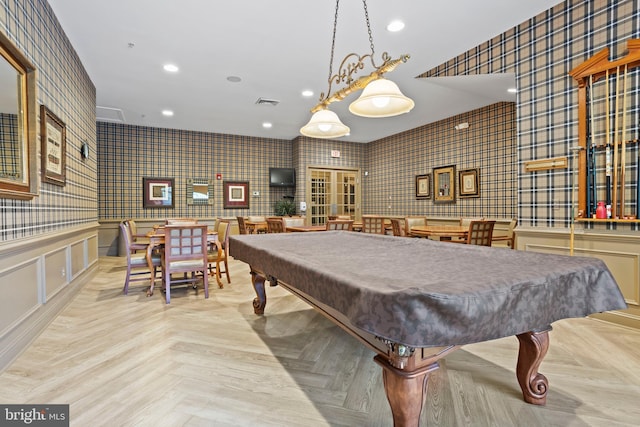 6000 Village Way Unit 308, Upper Chichester, PA 19061 - playroom featuring wallpapered walls, pool table, and recessed lighting