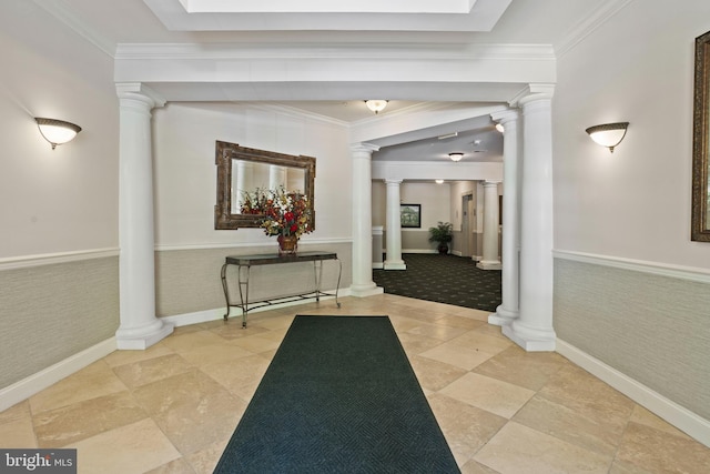 6000 Village Way Unit 308, Upper Chichester, PA 19061 - foyer entrance with ornate columns and ornamental molding