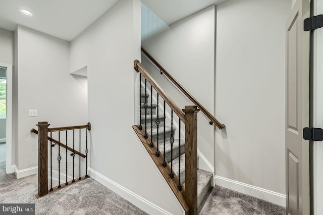 3704 Frankford Ave, Baltimore, MD 21206 - staircase featuring carpet flooring and recessed lighting