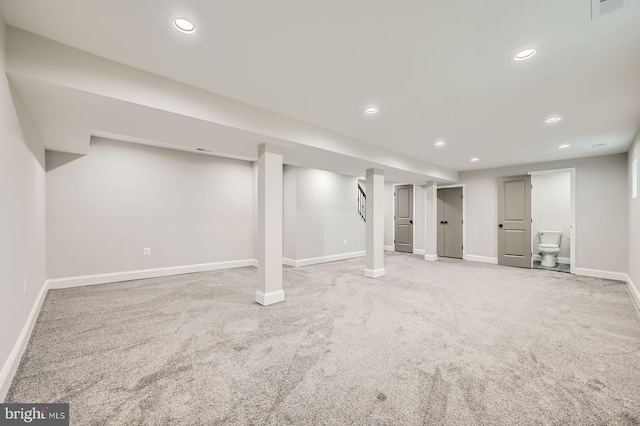 3704 Frankford Ave, Baltimore, MD 21206 - finished basement featuring carpet floors and recessed lighting