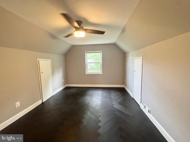 3814 Jancie Rd, Fairfax, VA 22030 - additional living space featuring ceiling fan and vaulted ceiling