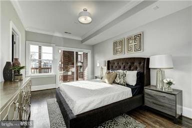 3624 10th St NW Unit 4, Washington, DC 20010 - bedroom featuring dark wood finished floors and ornamental molding