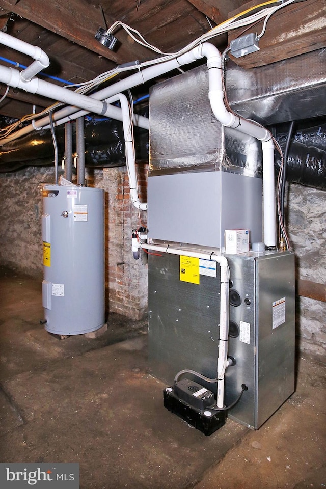 14 S 11th St, Lebanon, PA 17042 - utility room with water heater and heating unit