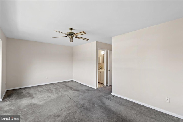 206 Canterbury Ct, Hightstown, NJ 08520 - carpeted spare room with baseboards and a ceiling fan