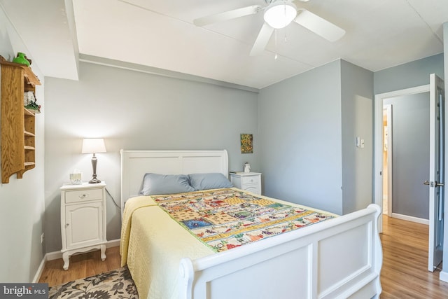 501 N Bethlehem Pike Unit 14-Q, Ambler, PA 19002 - bedroom featuring light wood finished floors and ceiling fan