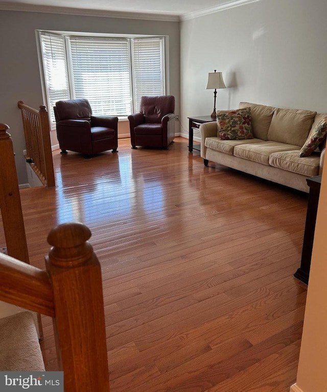15496 Travailer Ct, Woodbridge, VA 22193 - living area featuring ornamental molding and wood finished floors
