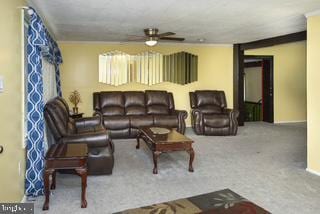 3782 Grandview Ave, Bensalem, PA 19020 - living area featuring a ceiling fan and carpet floors