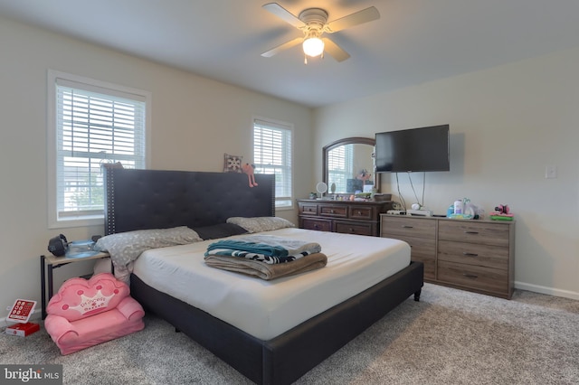 206 Lighthouse Dr, Jonestown, PA 17038 - bedroom with light colored carpet and ceiling fan