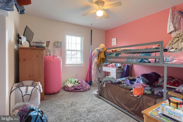 206 Lighthouse Dr, Jonestown, PA 17038 - carpeted bedroom featuring a ceiling fan