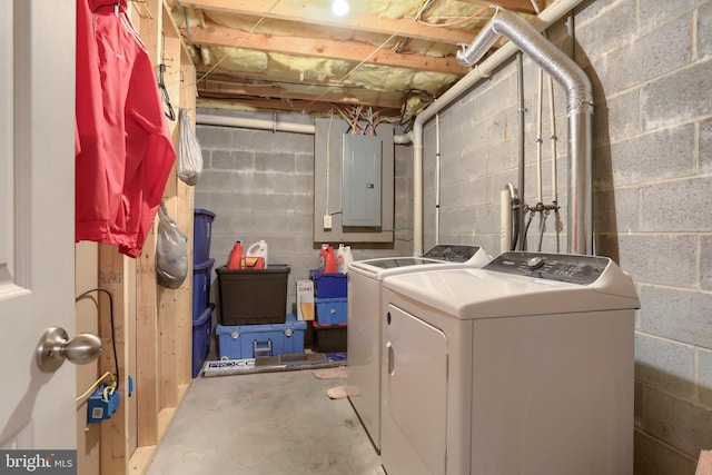 206 Lighthouse Dr, Jonestown, PA 17038 - laundry area featuring electric panel and separate washer and dryer