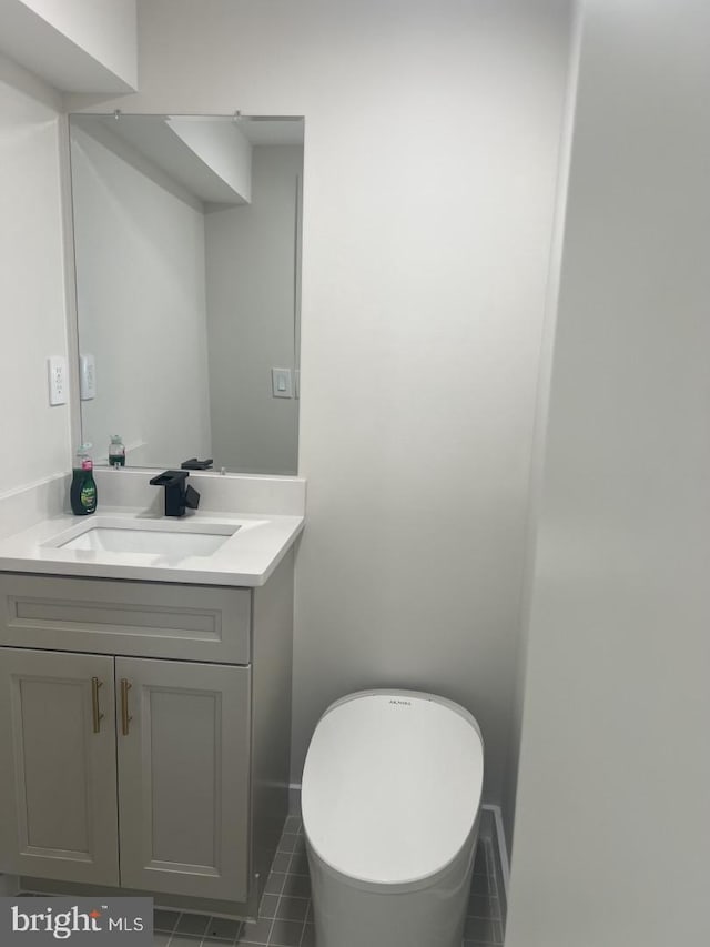 63 Baker Blvd, Marlton, NJ 08053 - half bathroom with tile patterned floors and vanity