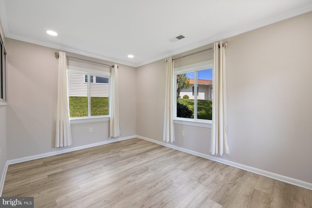3533 Fitzhugh Ln Unit 77-A, Silver Spring, MD 20906 - empty room featuring light wood-style floors, ornamental molding, and recessed lighting
