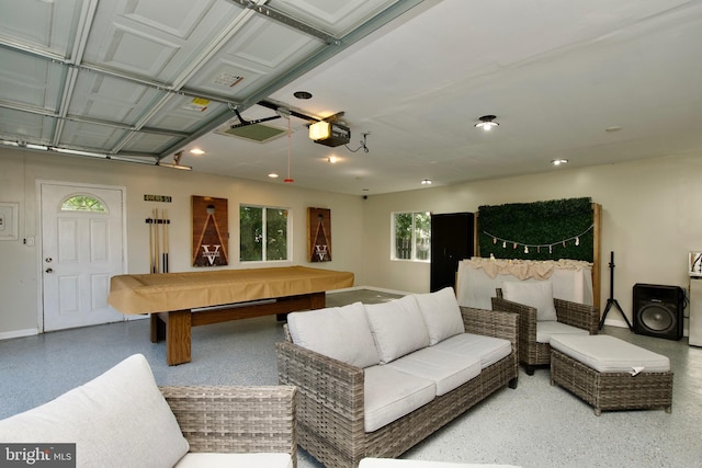 1411 Kentucky Ave, Woodbridge, VA 22191 - rec room with billiards, speckled floor, and recessed lighting