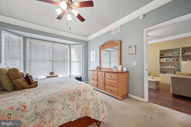 45 Harcrest Ct, Dover, DE 19901 - carpeted bedroom featuring crown molding and a ceiling fan