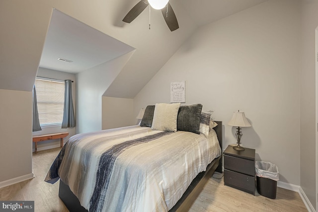 45 Harcrest Ct, Dover, DE 19901 - bedroom with wood finished floors, vaulted ceiling, and ceiling fan
