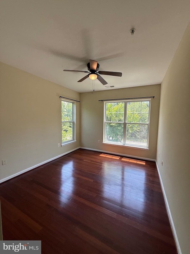 13329 Connor Dr Unit G, Centreville, VA 20120 - spare room with fire sprinkler in ceiling, a ceiling fan, and wood finished floors