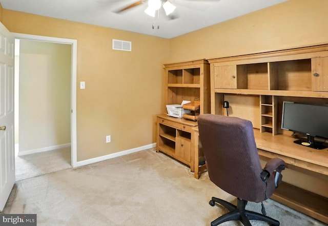 126 Fairbrook Dr, Gilbertsville, PA 19525 - office space with ceiling fan and light colored carpet