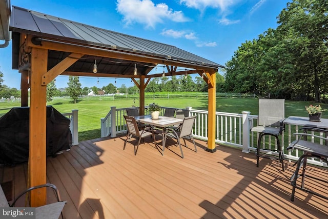 126 Fairbrook Dr, Gilbertsville, PA 19525 - deck with outdoor dining space, a gazebo, and a grill
