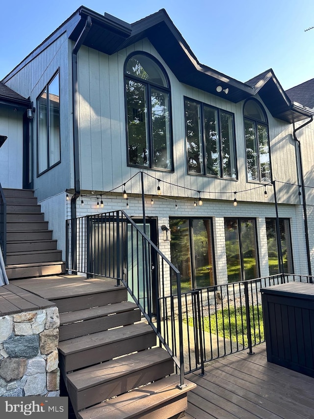 213 Tomahawk Dr, Conestoga, PA 17516 - rear view of property with a deck and stairway
