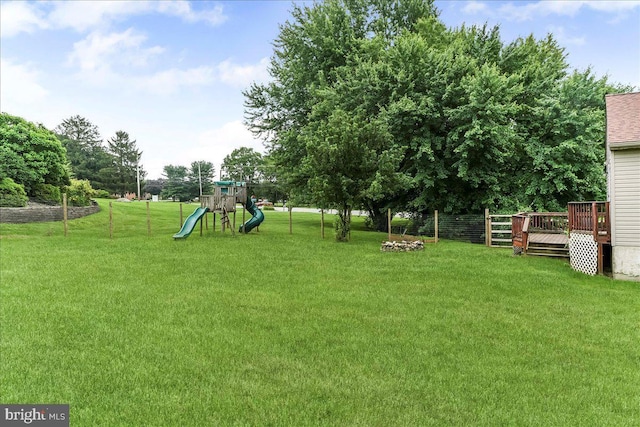 3189 Horseshoe Pike, Honey Brook, PA 19344 - view of yard featuring a playground and a deck
